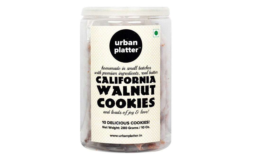Urban Platter California Walnut Cookies    Plastic Jar  280 grams